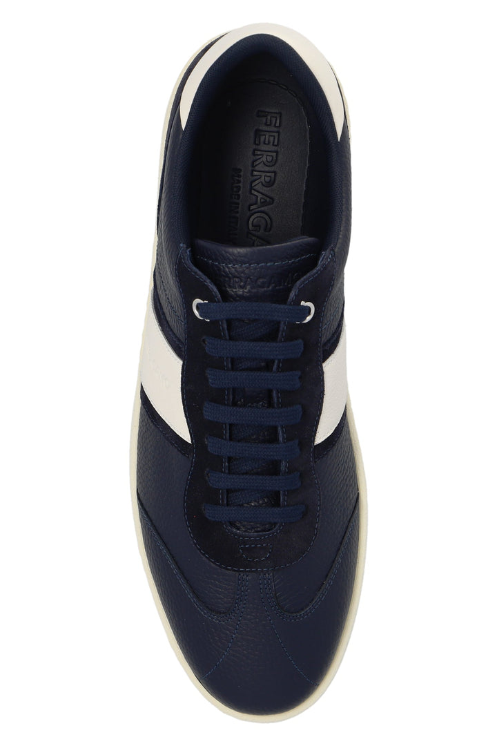 Shoes - Ferragamo Achille 1 Low Top Sneaker In Blue Marine - 763471 - 11 - Ask Me Wear