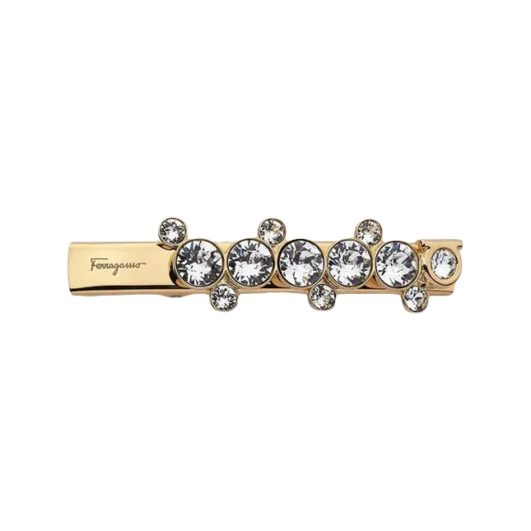 Accessories - Ferragamo Barr Allstra Rhinestone Hair Clip Gold - 8057453901066 - Ask Me Wear