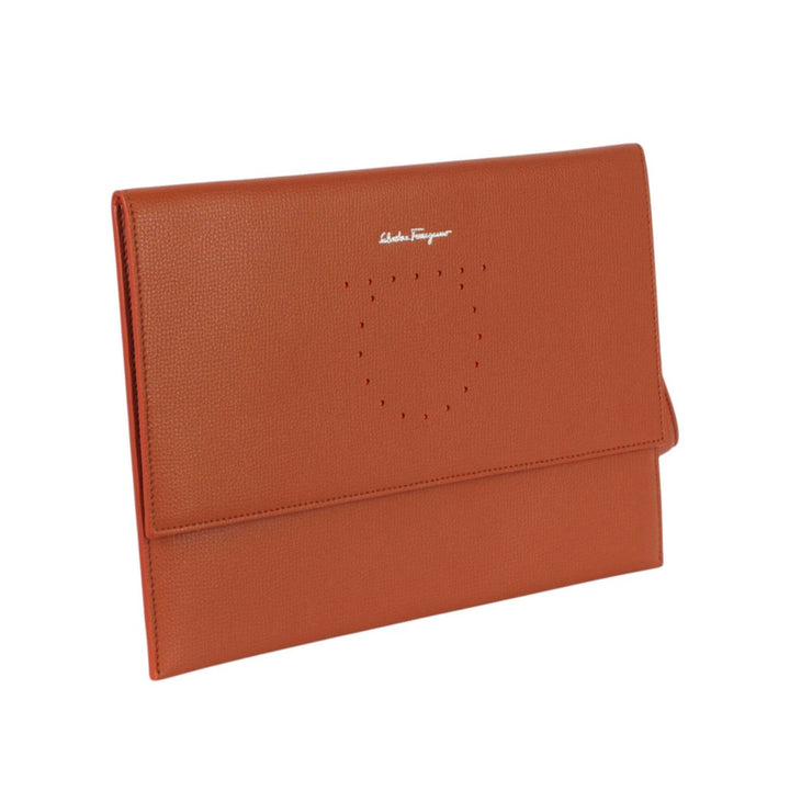 Accessories - Wallets & Purses - Ferragamo Leather Clutch with Strap Rust - Ask Me Wear