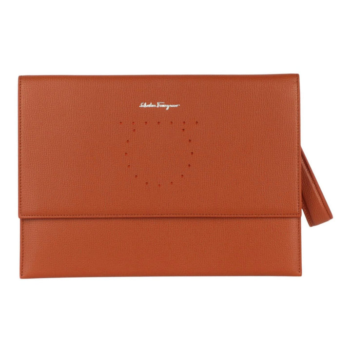 Accessories - Wallets & Purses - Ferragamo Leather Clutch with Strap Rust - Ask Me Wear