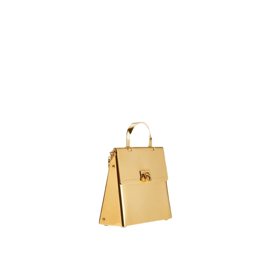 Bags - Ferragamo Trifolio Small Handbag Gold - 8057553702556 - Ask Me Wear