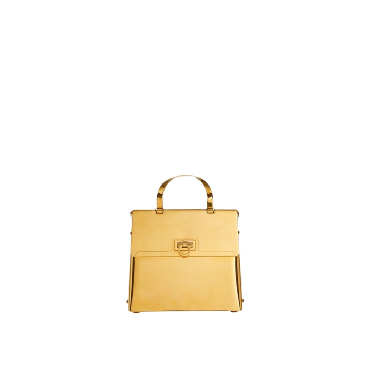 Bags - Ferragamo Trifolio Small Handbag Gold - 8057553702556 - Ask Me Wear