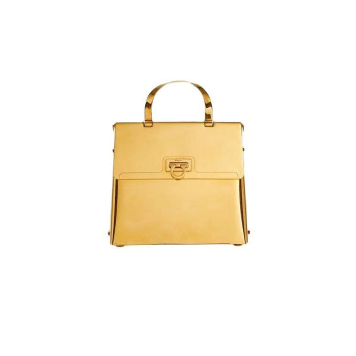 Bags - Ferragamo Trifolio Small Handbag Gold - 8057553702556 - Ask Me Wear