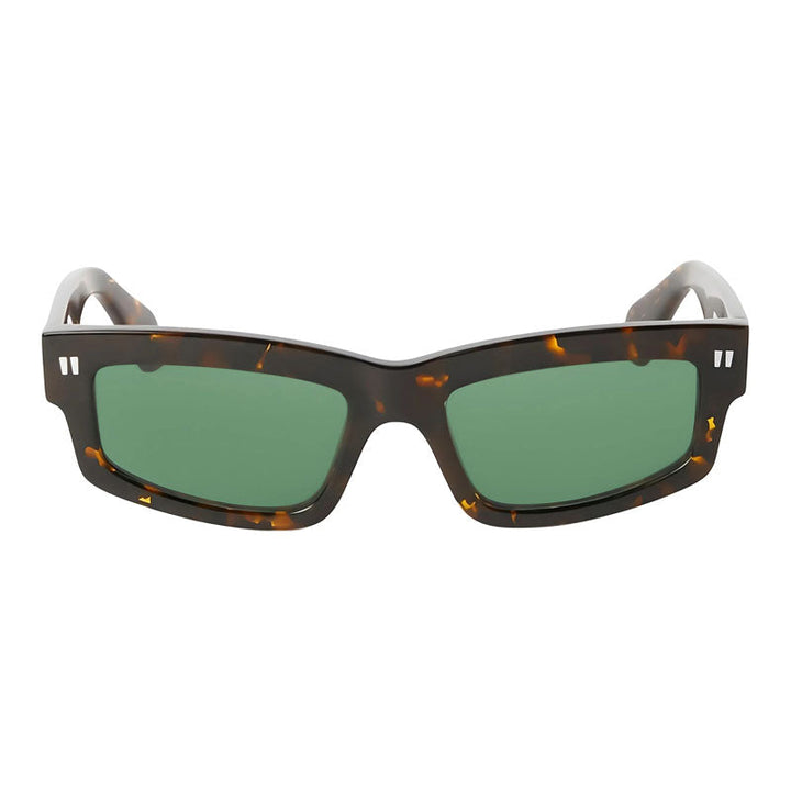 Off-White Sunglasses Rectangle Full Rim, Havana Frame and Green Lens OERI135MIRAMAR6055