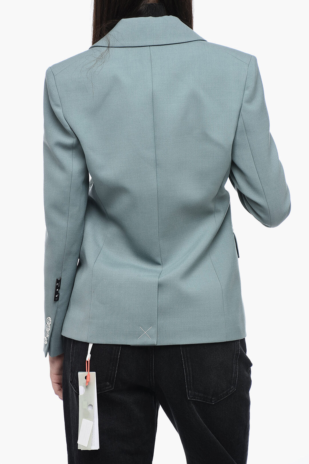 Off-White FORMAL Wool Blended Blazer with Waist Pleat