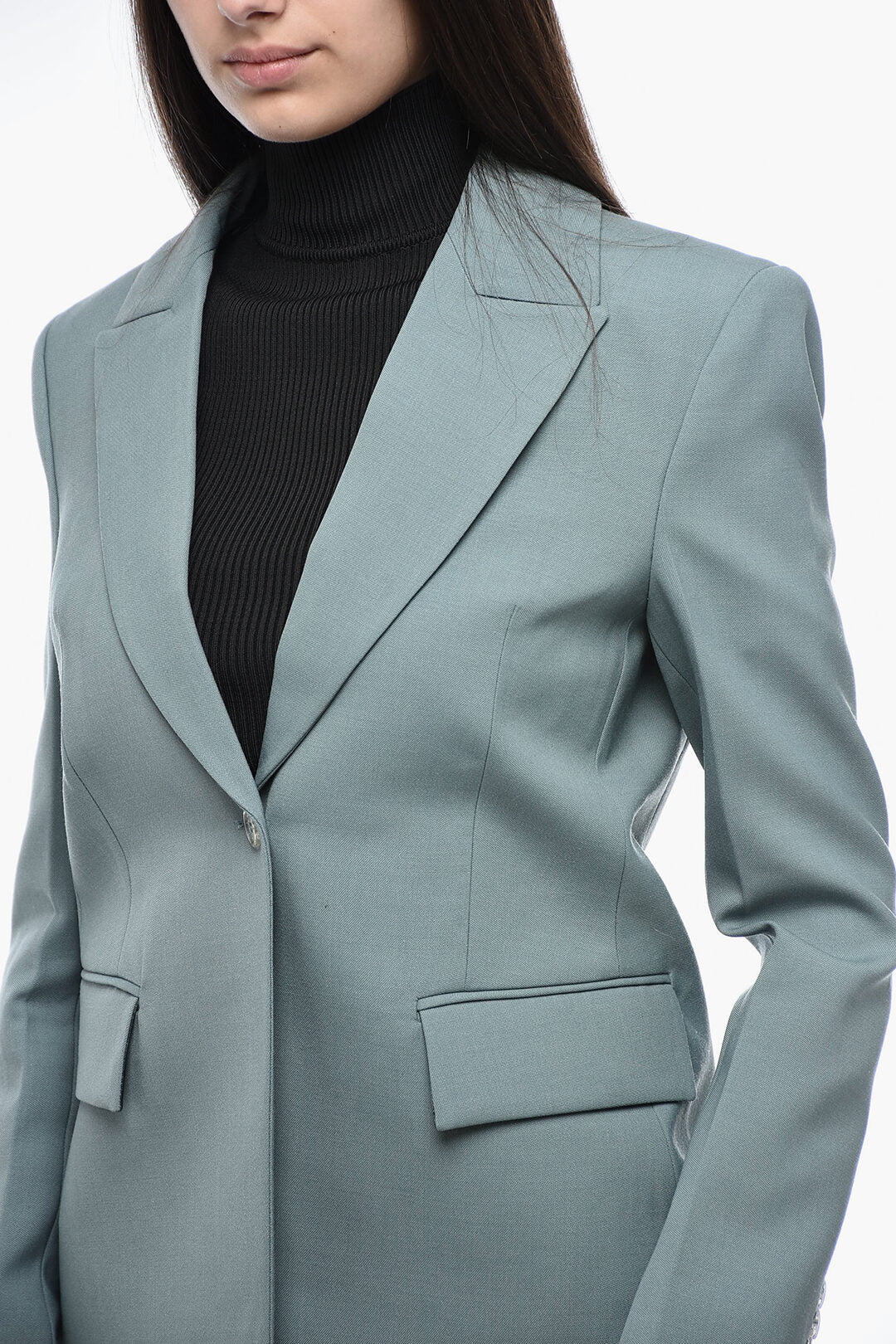 Off-White FORMAL Wool Blended Blazer with Waist Pleat