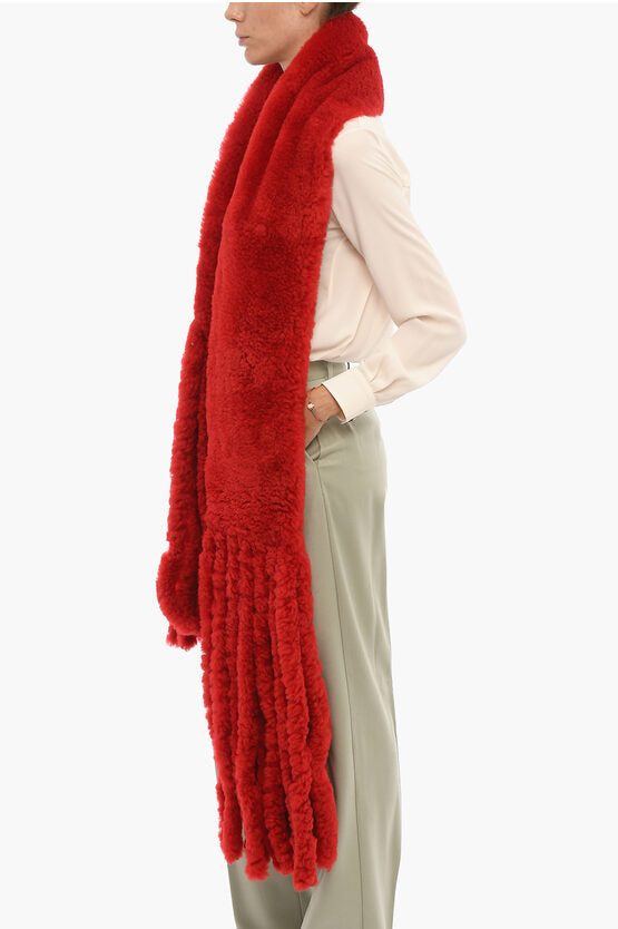 Bottega Veneta Fringed Shearling Scarf