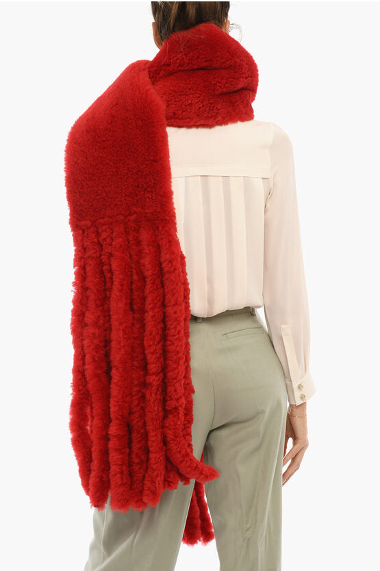 Bottega Veneta Fringed Shearling Scarf