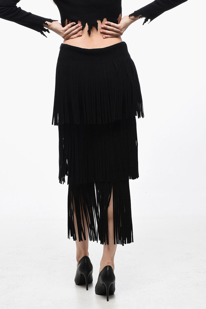 Philosophy di Lorenzo Serafini Fringed Skirt with Ruffled Desing