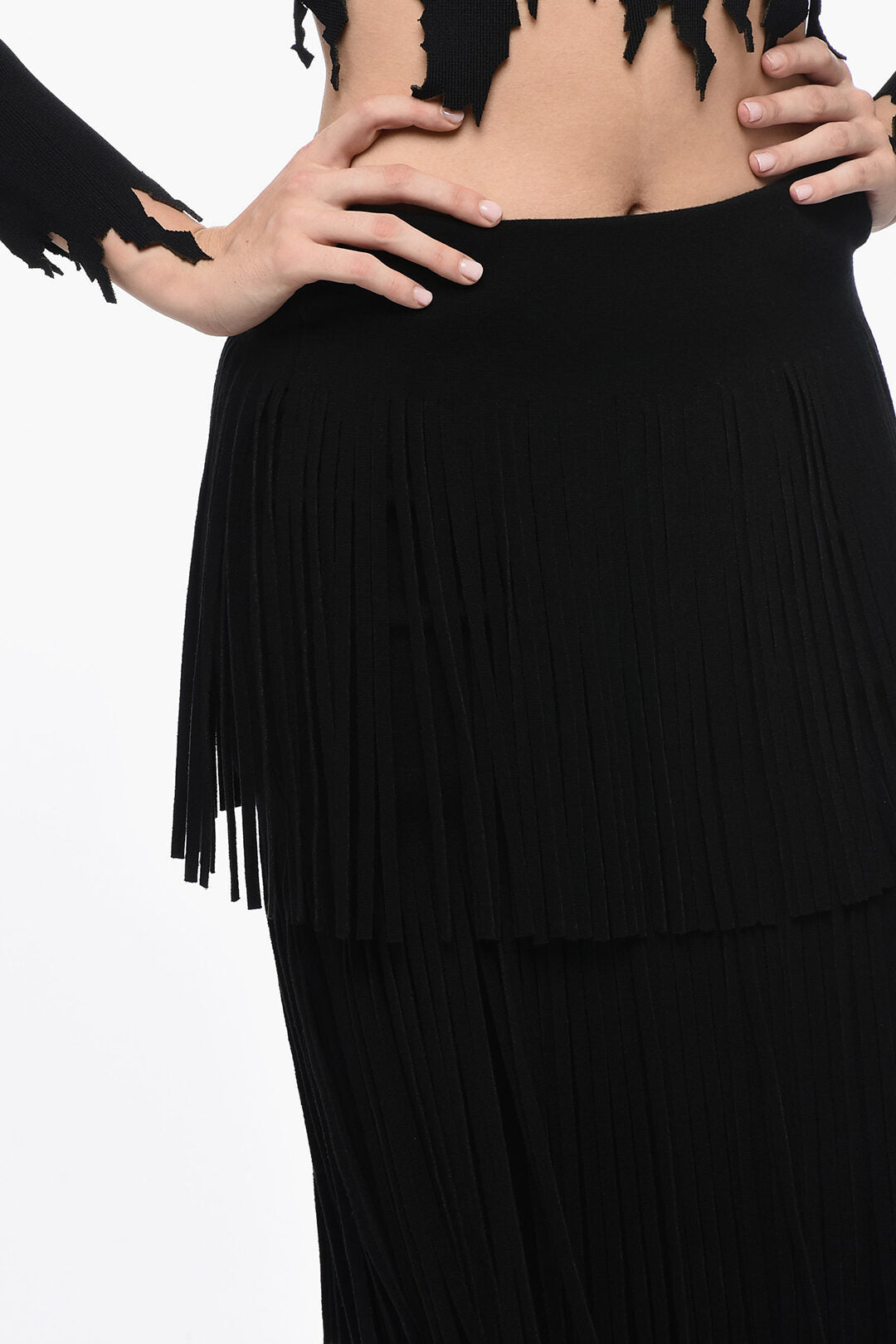 Philosophy di Lorenzo Serafini Fringed Skirt with Ruffled Desing