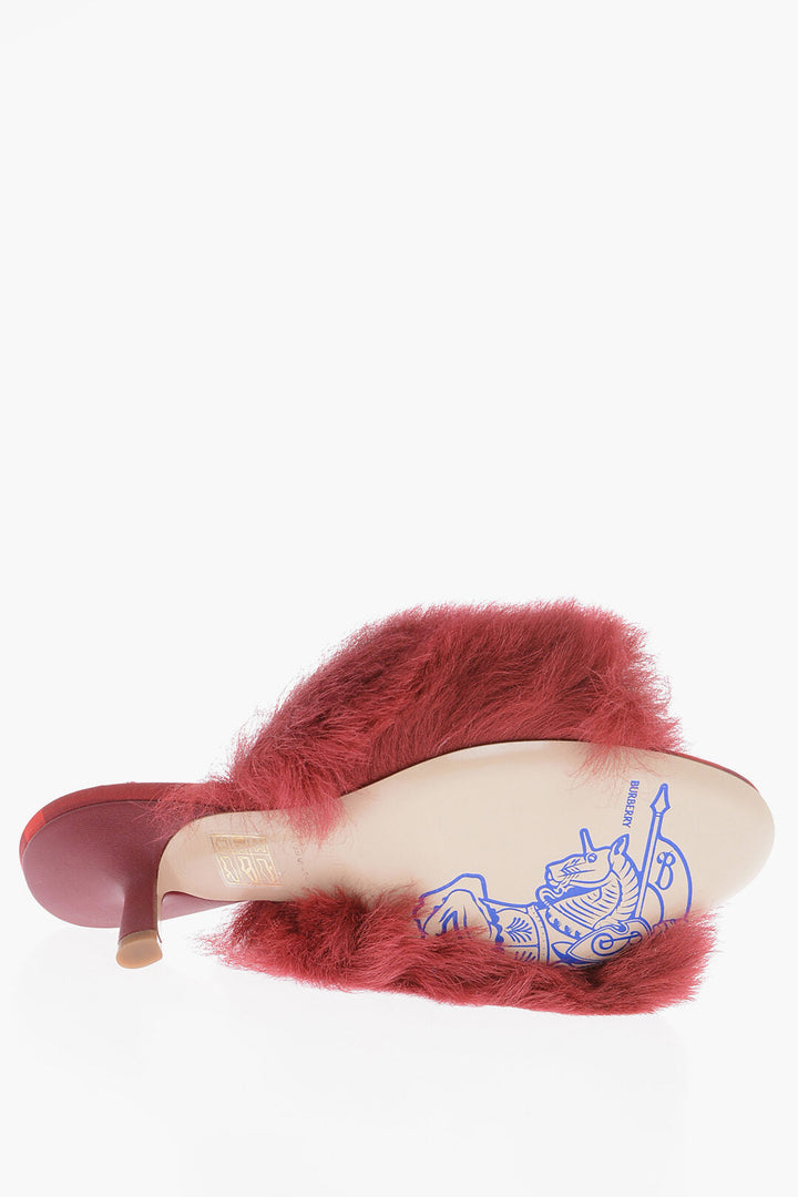 Burberry Fur Open-Toe Mules Heel 6 cm