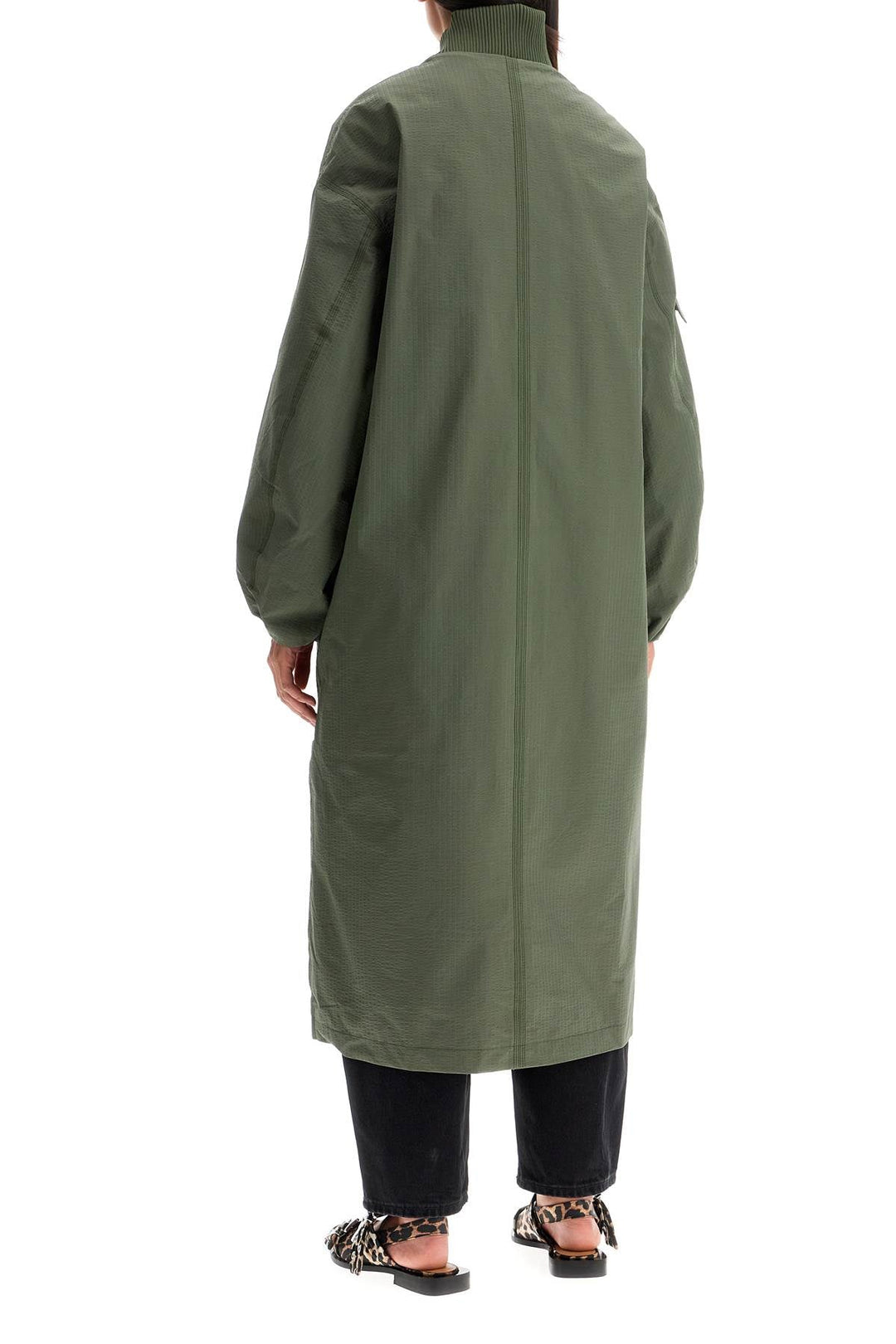 Clothing - Ganni Long Tech Seersucker Trench - 242671DCA000005 - 370 - xxs/xs - Ask Me Wear