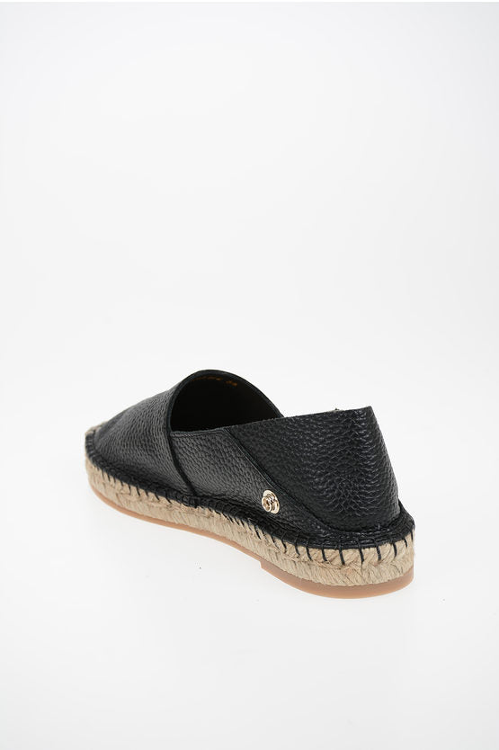 Valentino GARAVANI Leather Espadrilles with Feathers Application