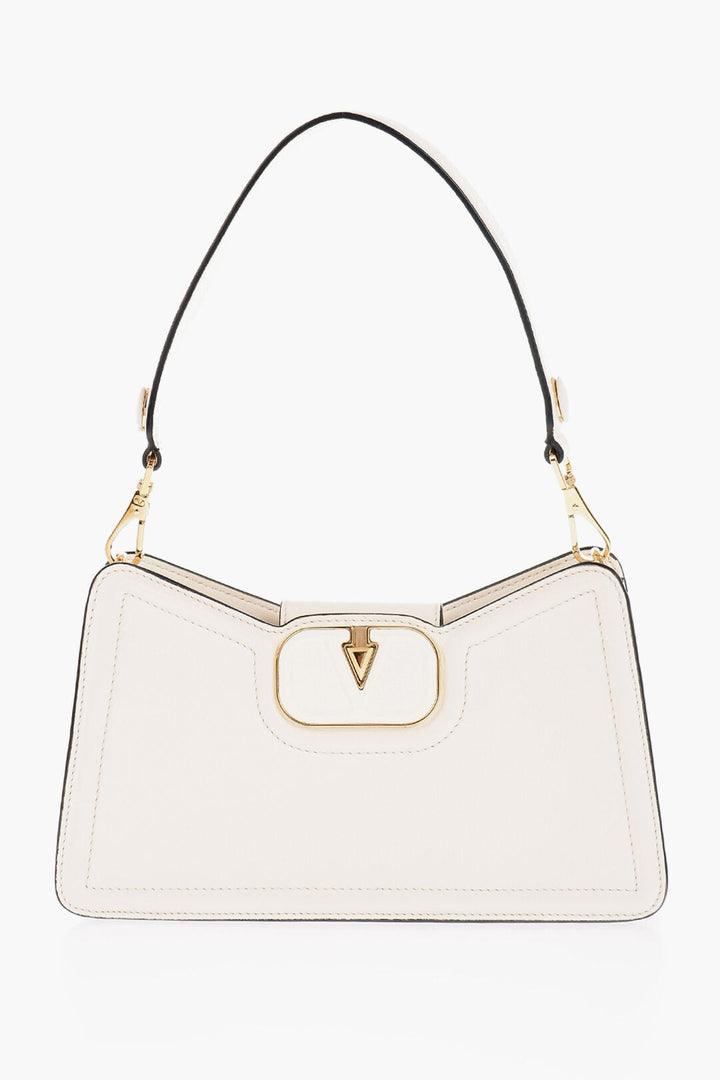 Valentino GARAVANI Textured Leather VLOGO Shoulder Bag with Golden Det