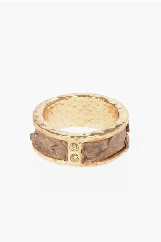 Rings - Gentryportofino Python Detail Brass Band Ring Unica One size - 8034070276302 - Ask Me Wear