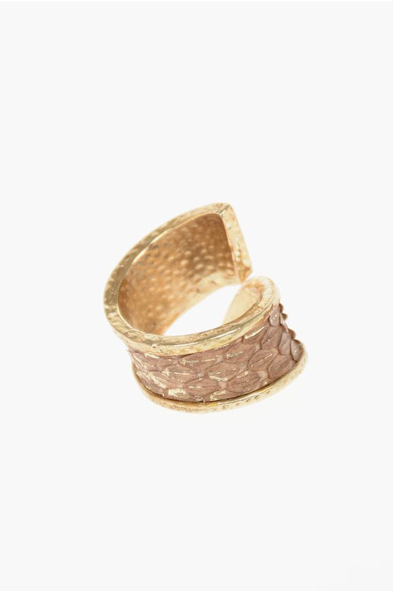 Rings - Gentryportofino Python Detail CONTRARIE Brass Ring - 8034070276296 - Ask Me Wear