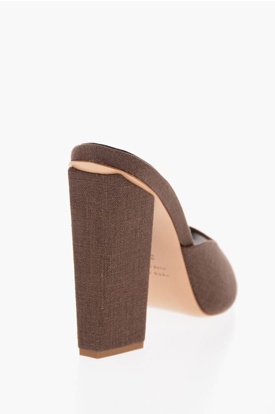 Shoes - Giaborghini GIA COUTURE Open Toe Linen ROSIE Mules 12cm - 8057760335721 - Ask Me Wear