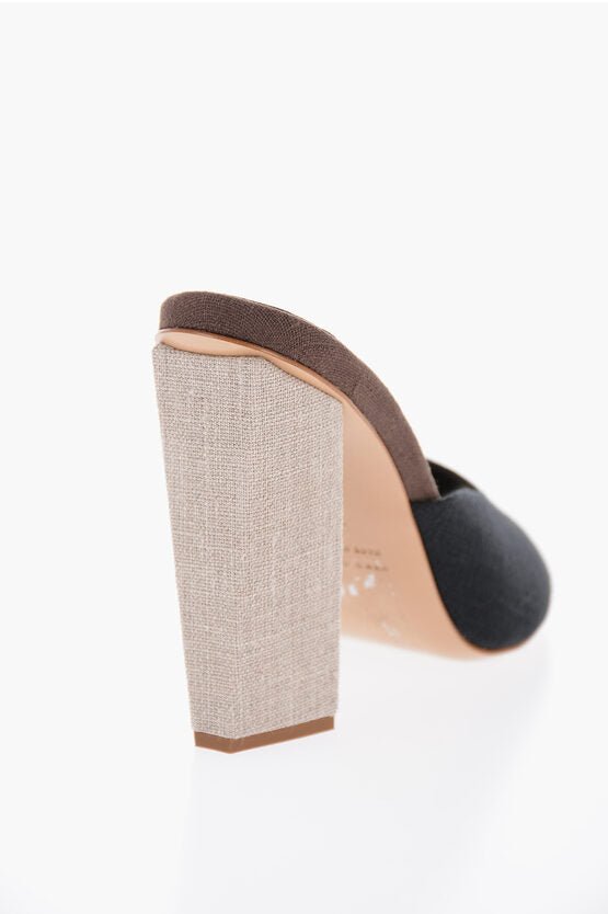 Shoes - Giaborghini GIA COUTURE Open Toe Linen ROSIE38 Mules Heel 11cm - 8057760334625 - Ask Me Wear