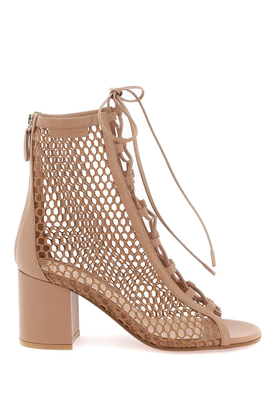 Shoes - Gianvito Rossi Open - Toe Mesh Ankle Boots With - 241530NSV000001 - PRLP - 38 - Ask Me Wear