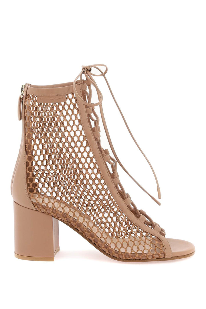 Shoes - Gianvito Rossi Open - Toe Mesh Ankle Boots With - 241530NSV000001 - PRLP - 38 - Ask Me Wear