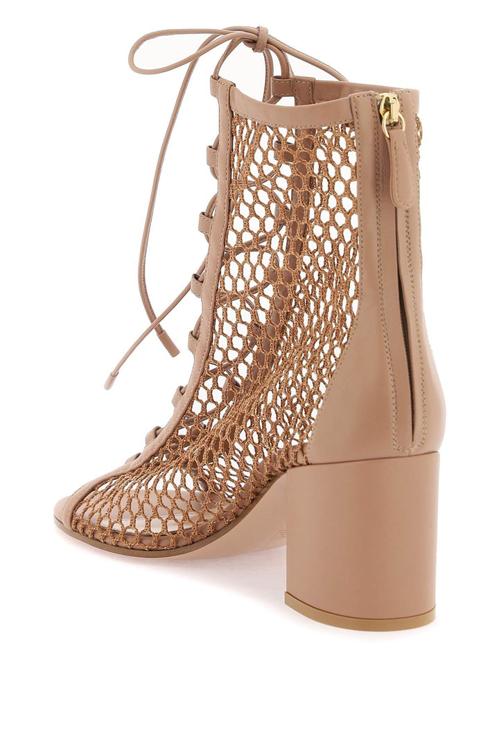 Shoes - Gianvito Rossi Open - Toe Mesh Ankle Boots With - 241530NSV000001 - PRLP - 38 - Ask Me Wear