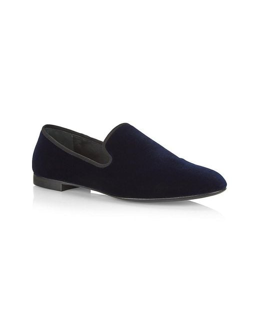 Giuseppe Zanotti Men's Blue Velvet Slip-On Loafers