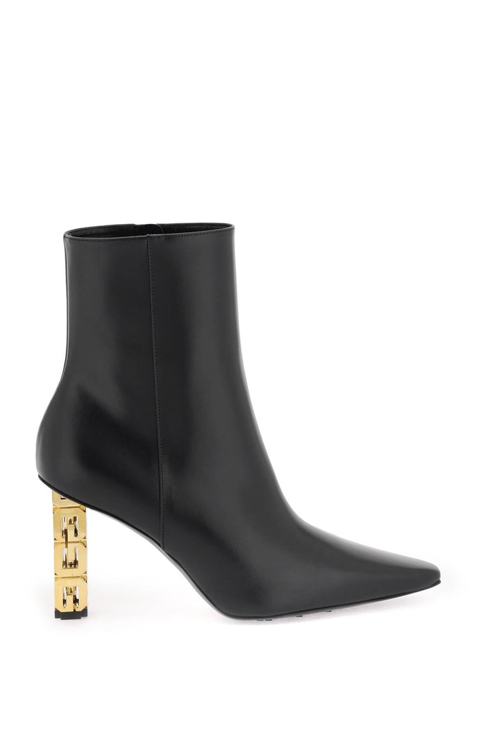 Shoes - Givenchy Leather Ankle Boots With G Cube Heel - 232380NSV000001 - 001 - 38 - Ask Me Wear