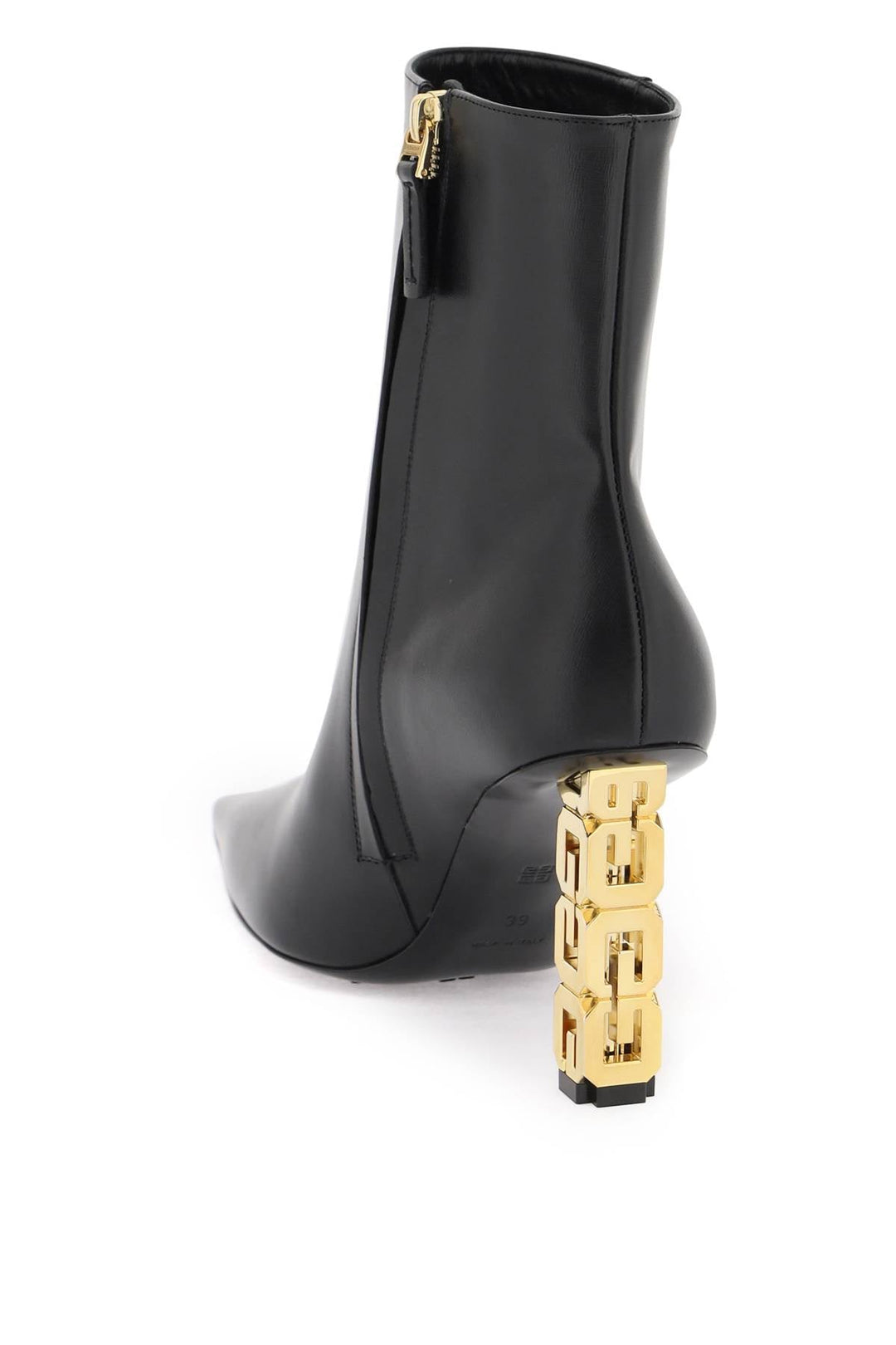 Shoes - Givenchy Leather Ankle Boots With G Cube Heel - 232380NSV000001 - 001 - 38 - Ask Me Wear