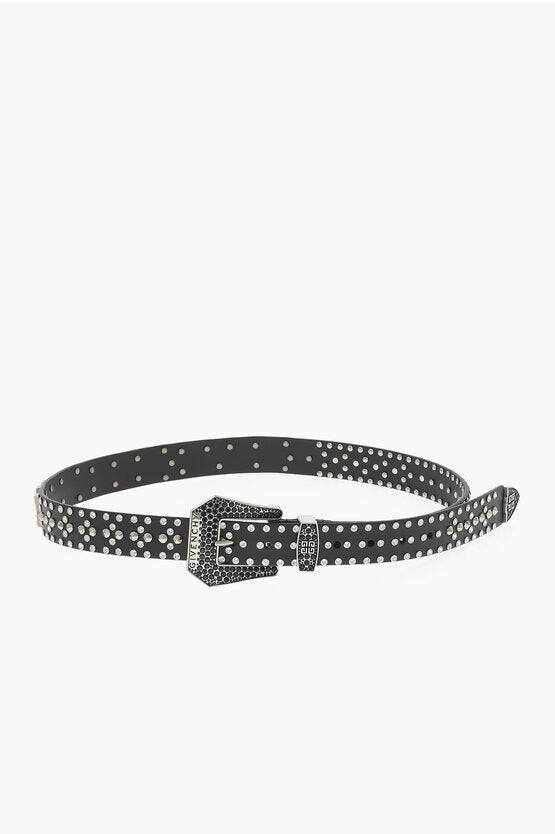 Accessories - Belts - Givenchy Studded and Rhinestone Leather Belt 35mm - 3617010273361 - Ask Me Wear