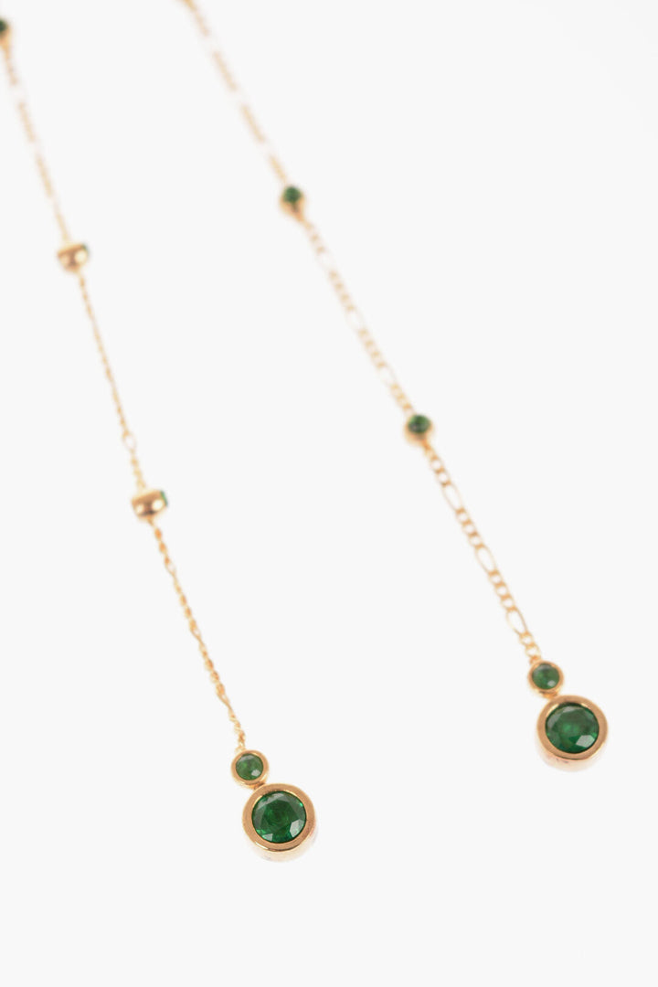 Bottega Veneta Gold Color Silver Necklace with Stone Pendants