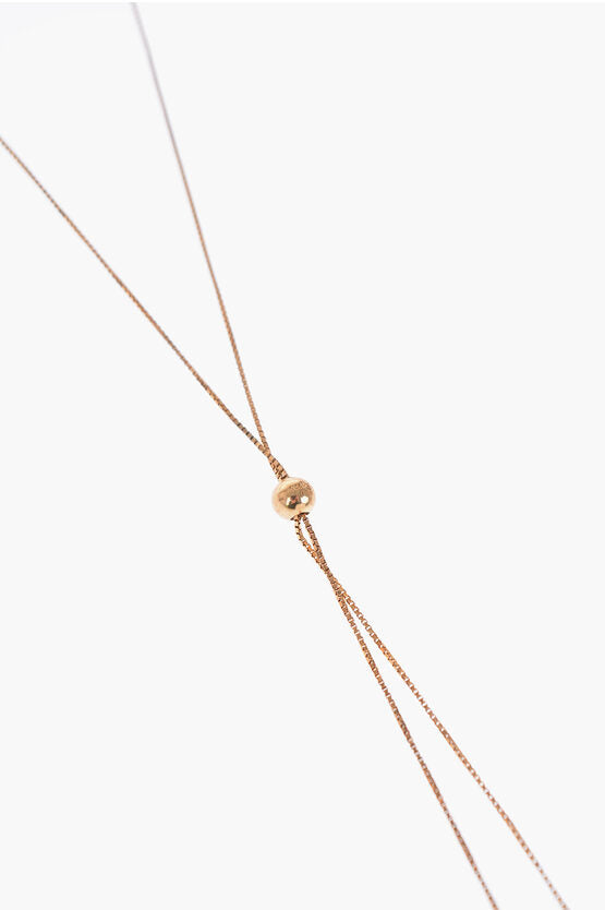 Bottega Veneta Golden Necklace with Double Ball Pendant