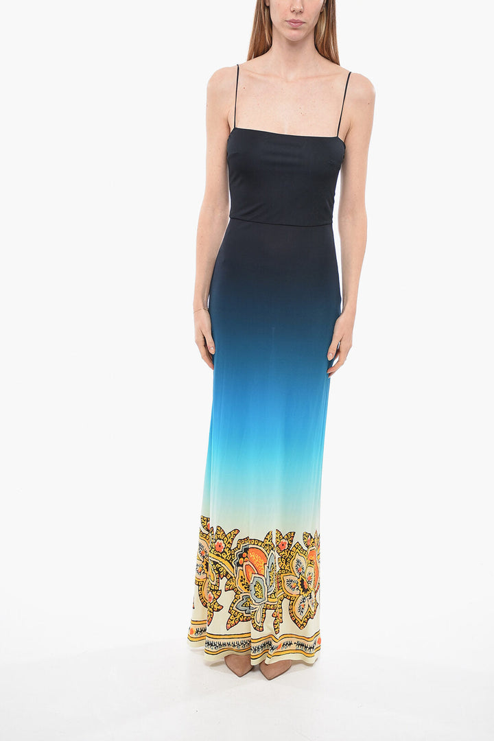 Etro Gradient Longline Dress with Paisley Print