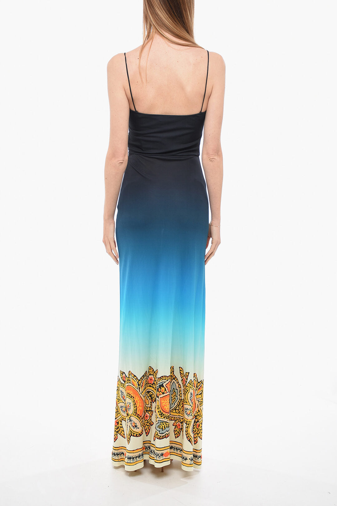 Etro Gradient Longline Dress with Paisley Print