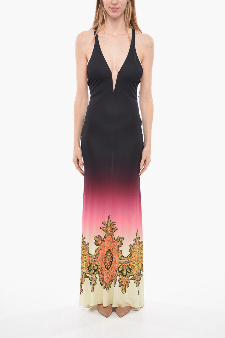 Etro Gradient Longline Dress with Paisley Print