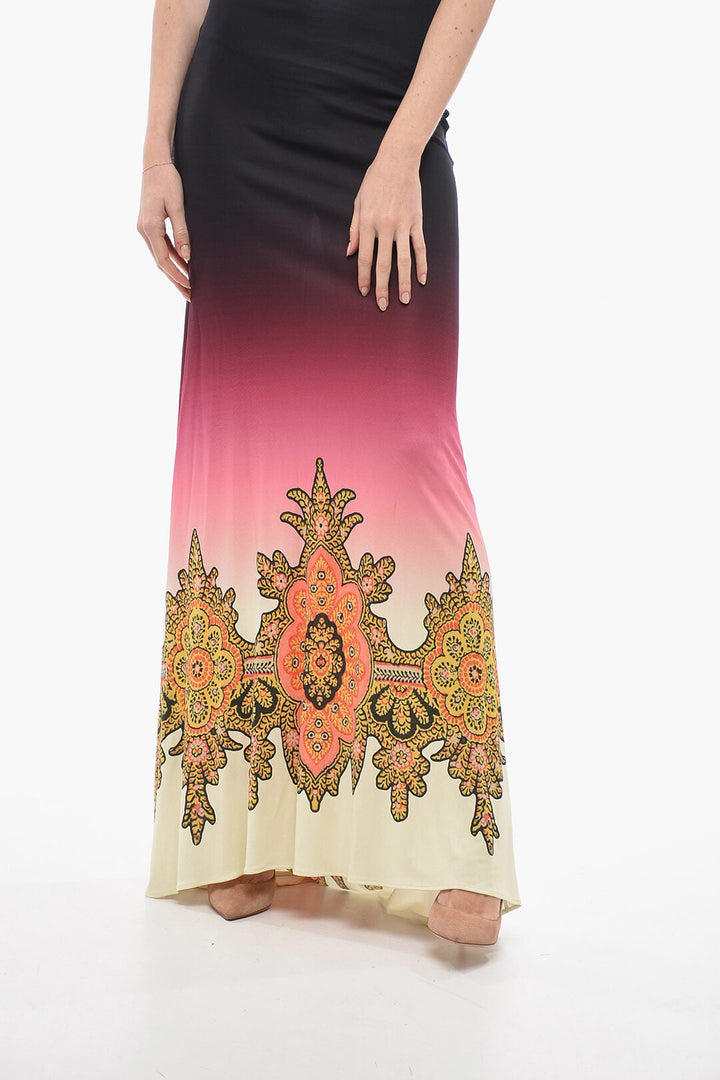 Etro Gradient Longline Dress with Paisley Print