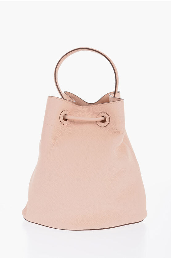 Burberry Grained Leather Bucket Bag with TB Application