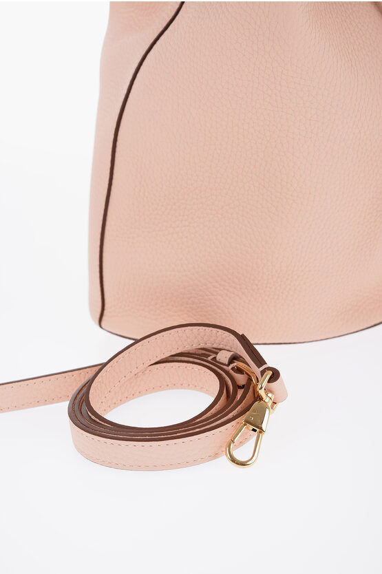 Burberry Grained Leather Bucket Bag with TB Application