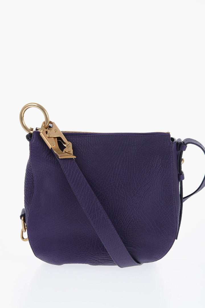 Burberry Grained Leather KNIGHT Bag with Lobster Clasp