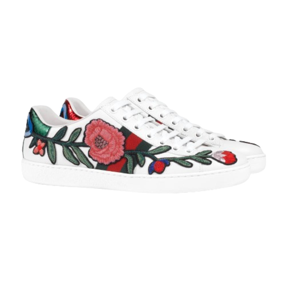 Shoes - Gucci Ace Embroidered Leather Sneakers - 8072038461 - Ask Me Wear