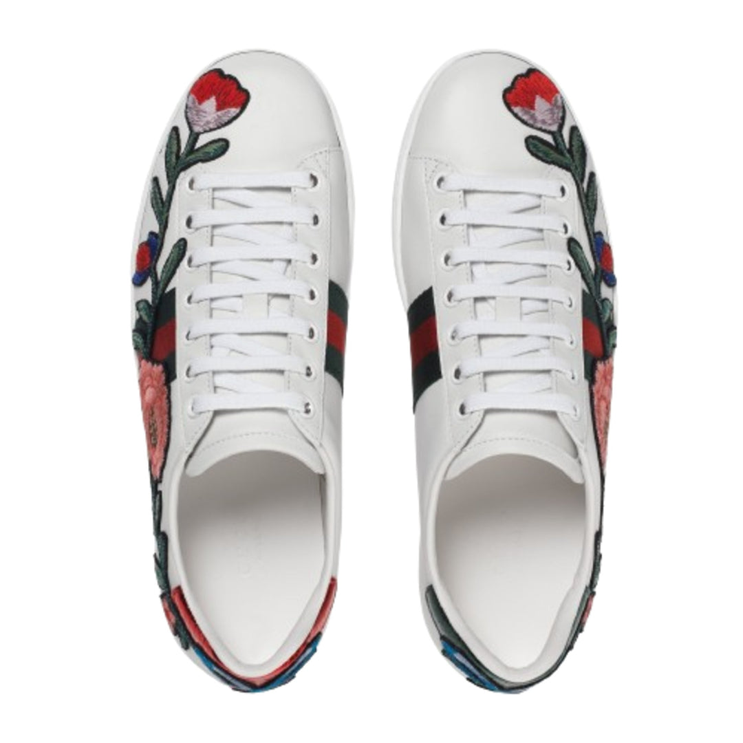 Shoes - Gucci Ace Embroidered Leather Sneakers - 8072038461 - Ask Me Wear