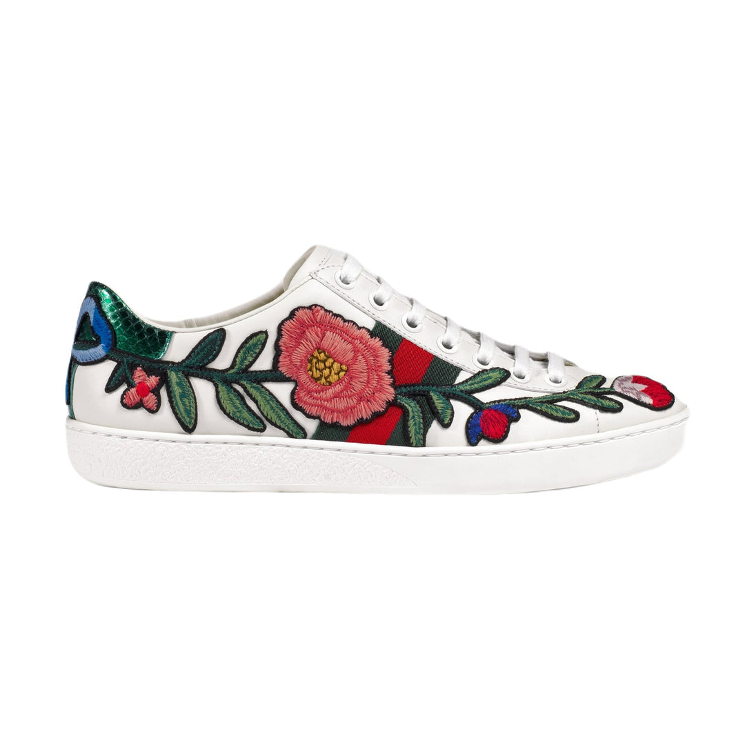 Shoes - Gucci Ace Embroidered Leather Sneakers - 8072038461 - Ask Me Wear