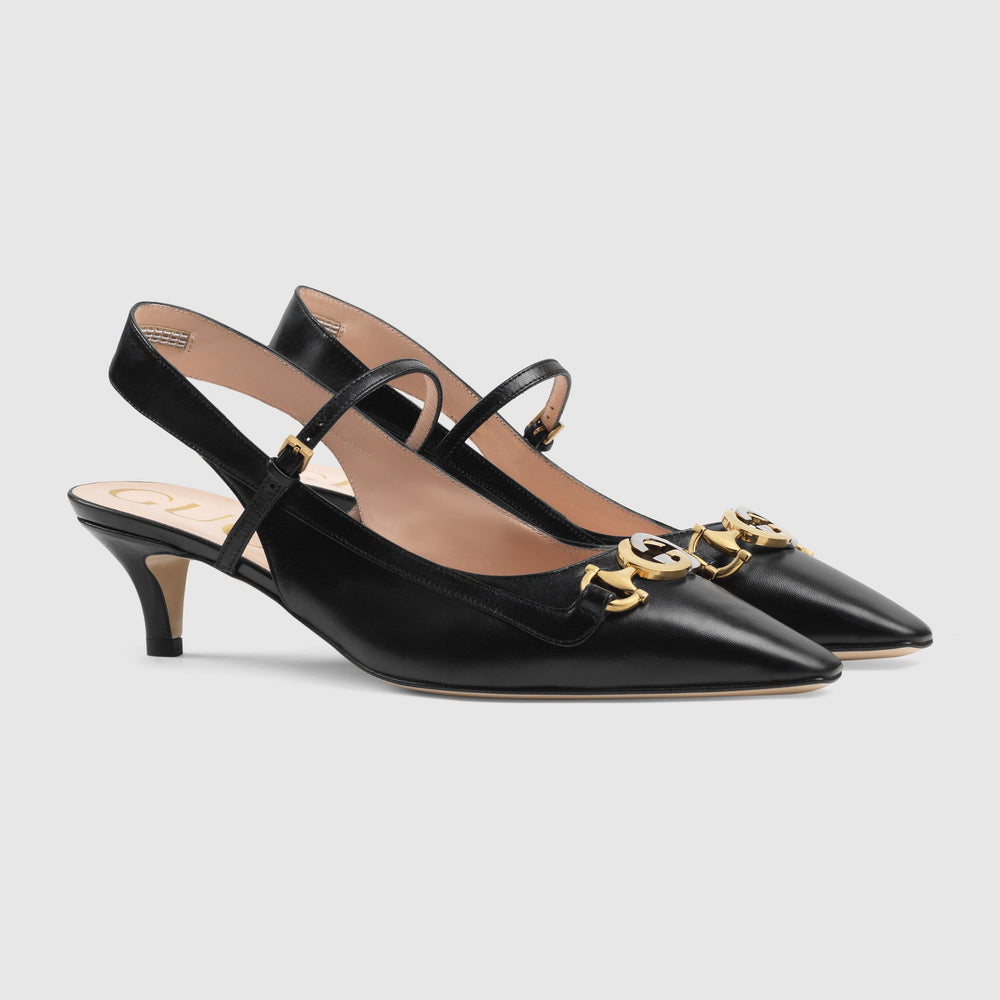 Gucci - Gucci Decollete Leather Slingback Pump - 583300C9D001000 - Ask Me Wear