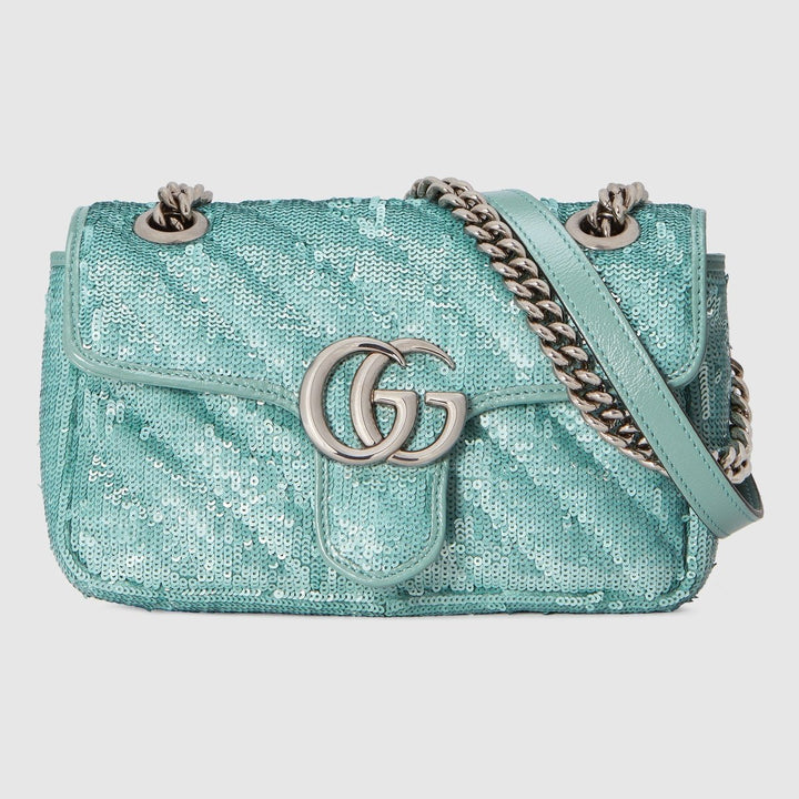 Gucci - Bags - GUCCI GG Marmont mini sequin shoulder bag - 4467449SYWP3367 - Ask Me Wear