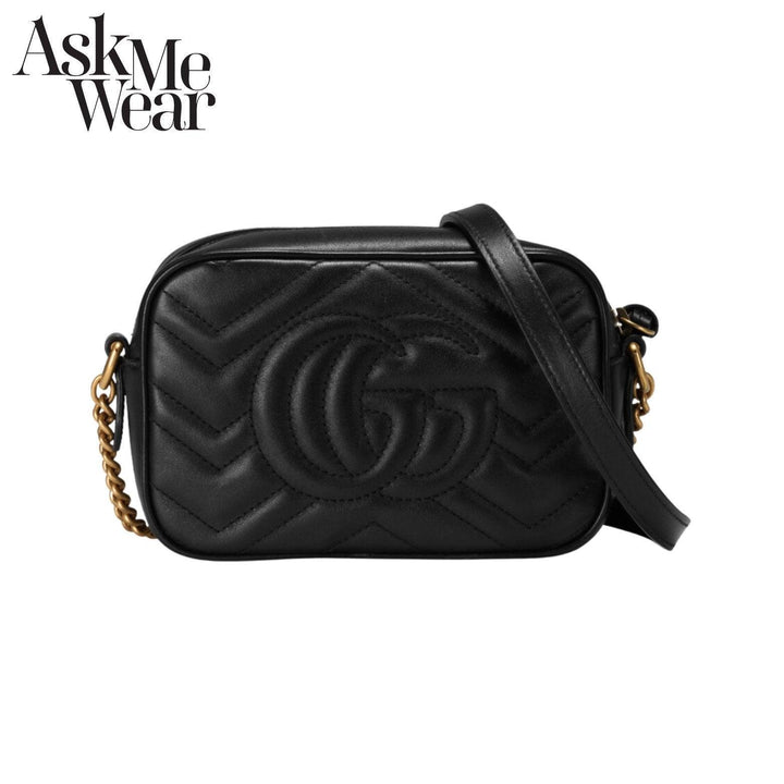 Handbag - GUCCI GG Marmont mini shoulder bag with gold - tone trim - 448065 DTD1T 1000 - Ask Me Wear