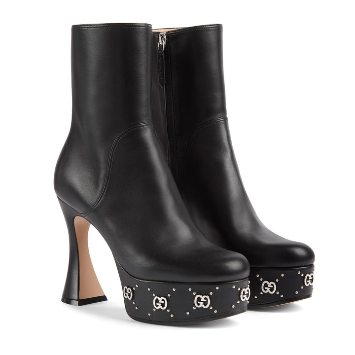 Shoes - Gucci Gg Studs Platform Boots For Women - 740599 BKO00 1000 - 36.5 - Ask Me Wear