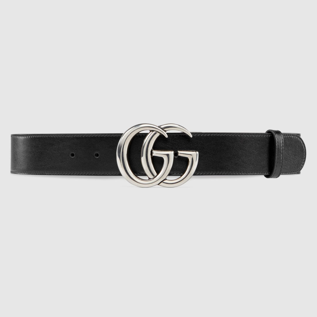 Belt - GUCCI Leather belt with double G buckle - 397660 AP00T 1000 - Ask Me Wear
