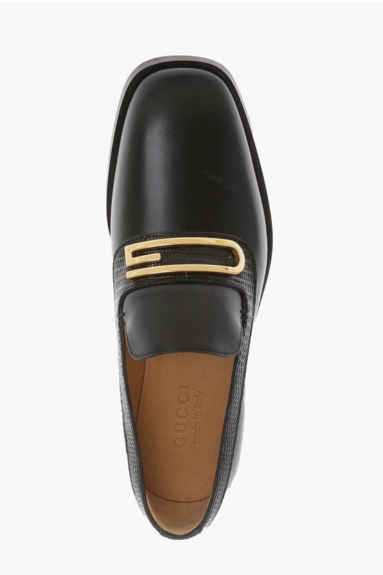 Shoes - Gucci Leather Penny Loafer with Geometric G Logo - 8130639624 - Ask Me Wear