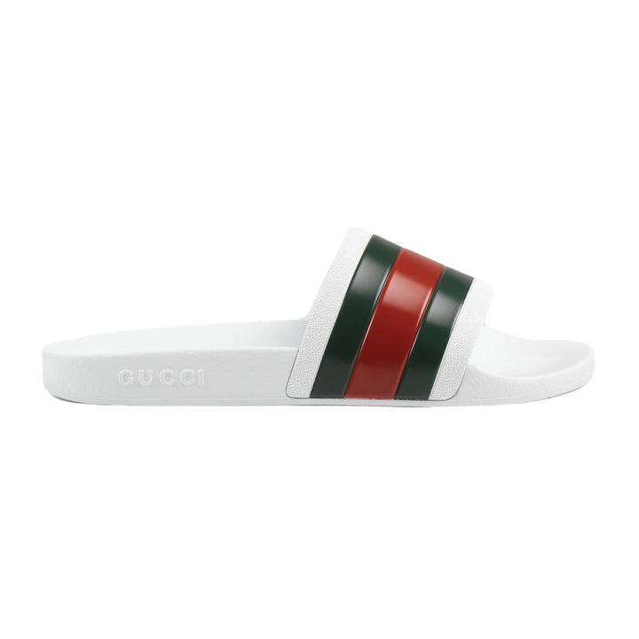 Shoes - Gucci Men's Web Rubber Slide Sandals - 8050843778 - Ask Me Wear