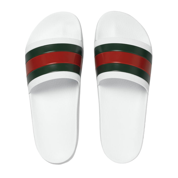 Shoes - Gucci Men's Web Rubber Slide Sandals - 8050843778 - Ask Me Wear