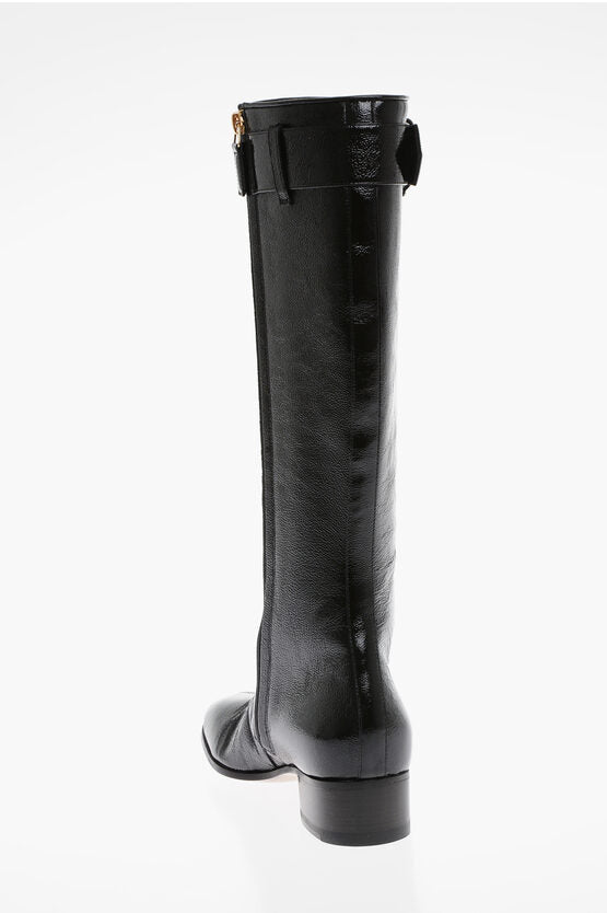 Shoes - Gucci Naplack Patent Leather Boots with Strap - 8130483594 - Ask Me Wear